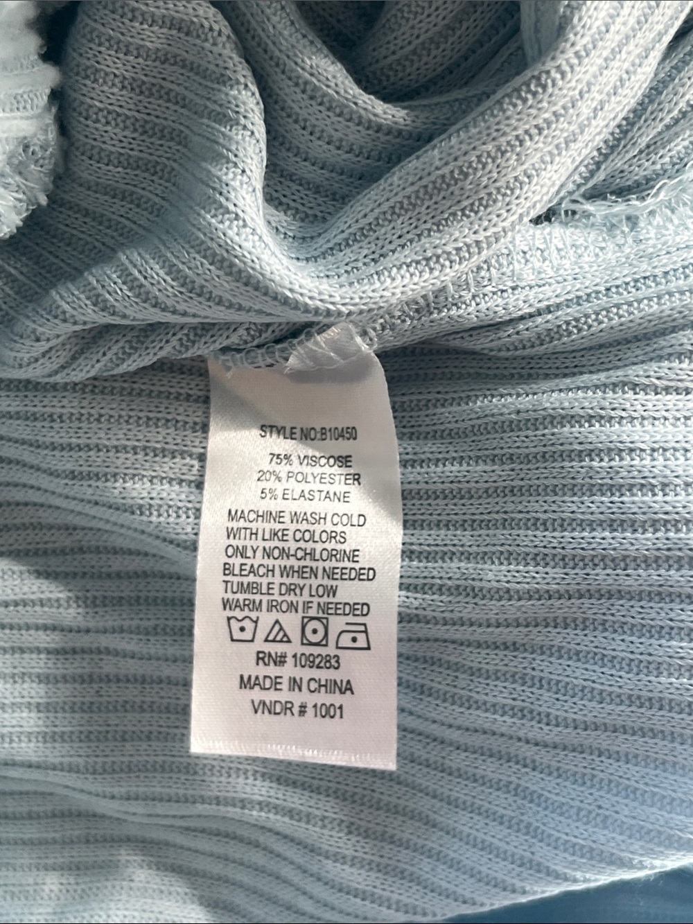 Ocean Drive Light Blue Ribbed Knit Pants - Picture 4 of 4